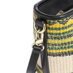 Borsa Donna a Mano LOVE MOSCHINO a Righe Nero Multicolor