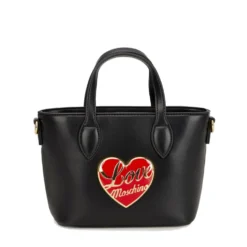 Borsa Donna a Mano LOVE MOSCHINO Nera con Cuore Rosso con Logo