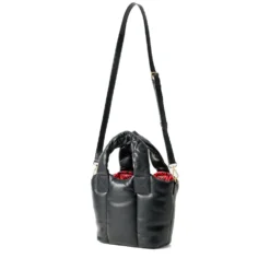 Borsa Donna a Mano LOVE MOSCHINO linea Puffy Logo Trapuntata Imbottita Nera