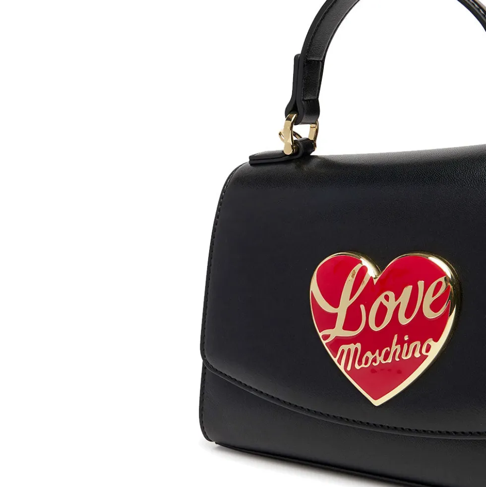 Borsa Donna a Mano LOVE MOSCHINO Nera con Cuore Logato