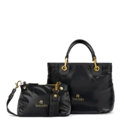 Borsa Donna a Mano Media BRACCIALINI linea Beth Puffy in Nylon Nero