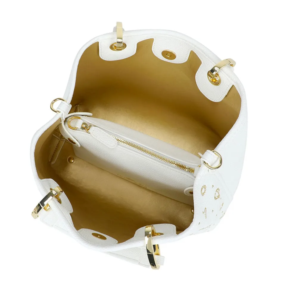 Borsa Donna a Mano Media BRACCIALINI linea Beth Strass Bianco