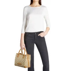 Borsa Donna a Mano Media BRACCIALINI linea Monogram in Pelle Beige
