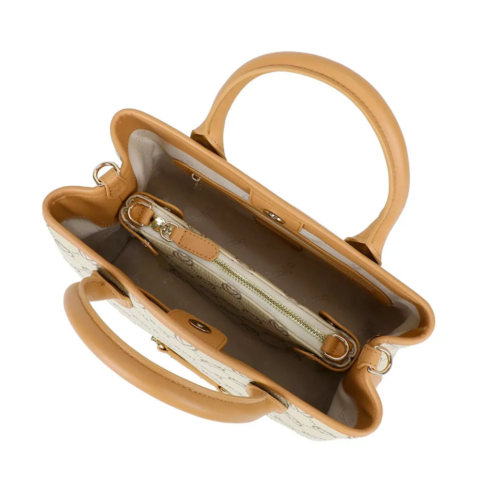 Borsa Donna a Mano Media BRACCIALINI linea Monogram in Pelle Beige