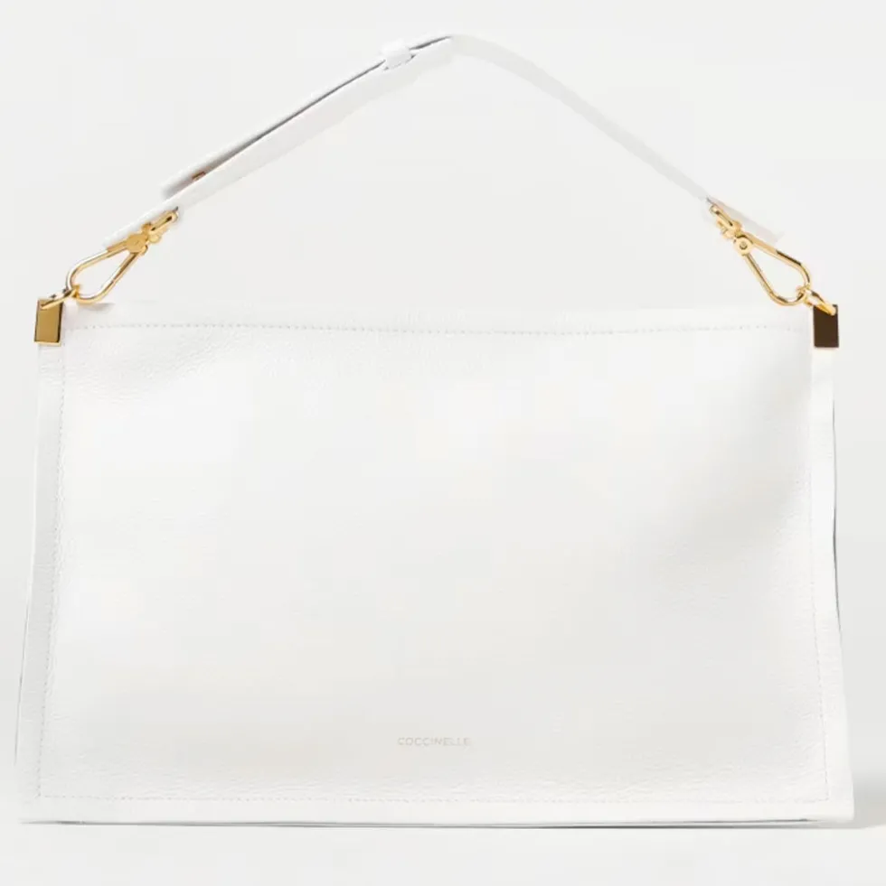 Borsa Donna a Mano Media COCCINELLE in Pelle linea Spin colore Brillant White - Celadon Green