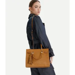 Borsa Donna a Mano Media LIU JO Marrone con Logo Monogram All Over