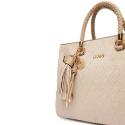 Borsa Donna a Mano Media LIU JO Neutro con Logo Monogram All Over