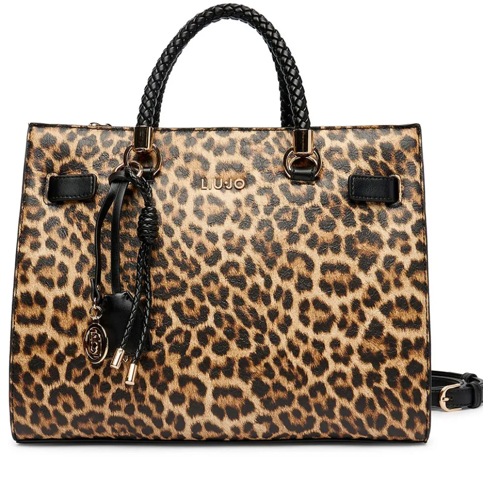 Borsa Donna a Mano Media LIU JO stampa Animalier con Charm
