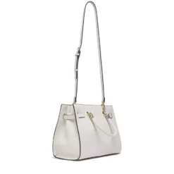 Borsa Donna a Mano Media LIU JO Better effetto Bottalato color Crema con Charm