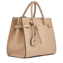 Borsa Donna a Mano Media LIU JO Better effetto Bottalato color Cammello con Charm