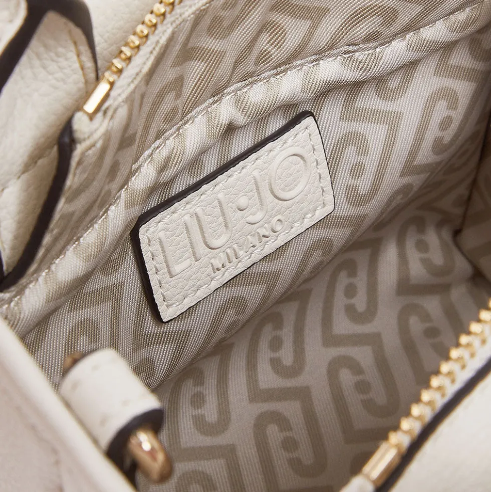 Borsa Donna a Mano Mini LIU JO Better stampa Bottalata color Crema con Charm
