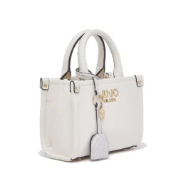 Borsa Donna a Mano Mini LIU JO Better stampa Bottalata color Crema con Charm