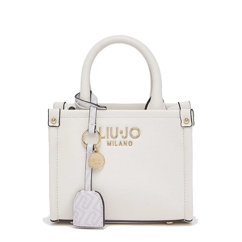 Borsa Donna a Mano Mini LIU JO Better stampa Bottalata color Crema con Charm