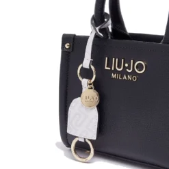 Borsa Donna a Mano Mini LIU JO Better stampa Bottalata Nera con Charm