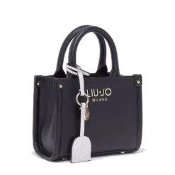 Borsa Donna a Mano Mini LIU JO Better stampa Bottalata Nera con Charm