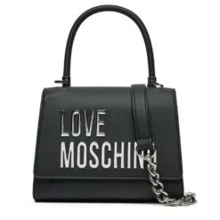 Borsa Donna a Mano Small LOVE MOSCHINO linea Bold Bag colore Nero e Nikel
