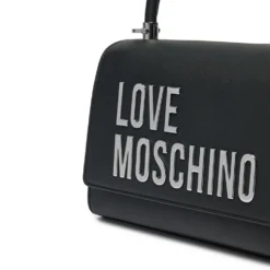 Borsa Donna a Mano Small LOVE MOSCHINO linea Bold Bag colore Nero e Nikel