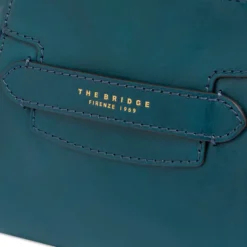 Borsa Donna a Mano THE BRIDGE linea Lucrezia in Pelle Blu Pavone