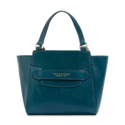 Borsa Donna a Mano THE BRIDGE linea Lucrezia in Pelle Blu Pavone
