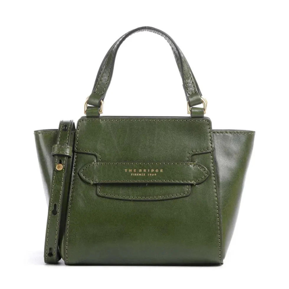 Borsa Donna a Mano THE BRIDGE linea Lucrezia in Pelle Verde Maggiorana
