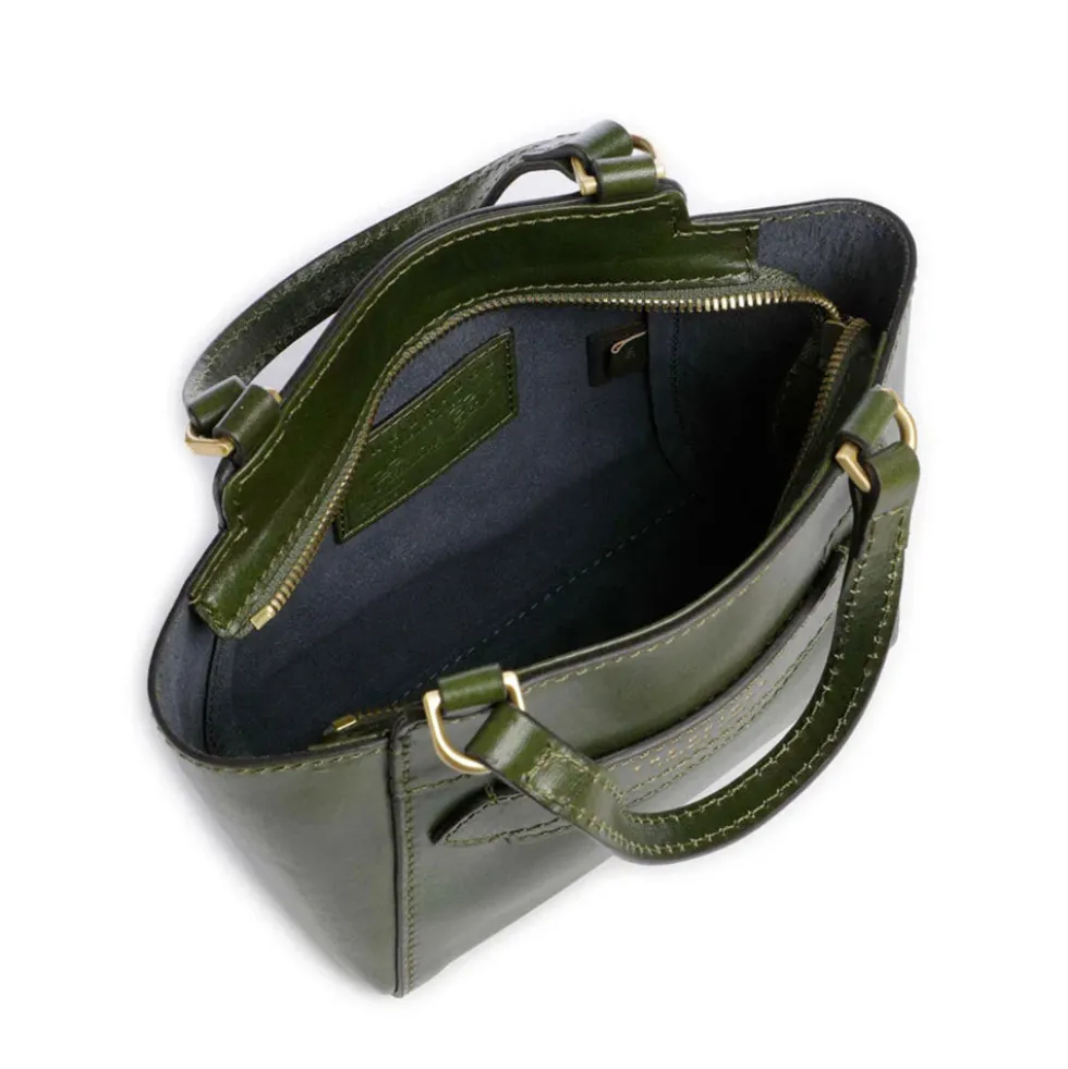 Borsa Donna a Mano THE BRIDGE linea Lucrezia in Pelle Verde Maggiorana