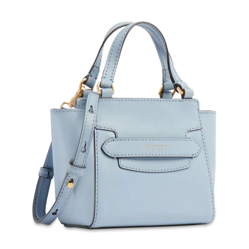 Borsa Donna a Mano THE BRIDGE linea Lucrezia in Pelle Azzurro Acqua