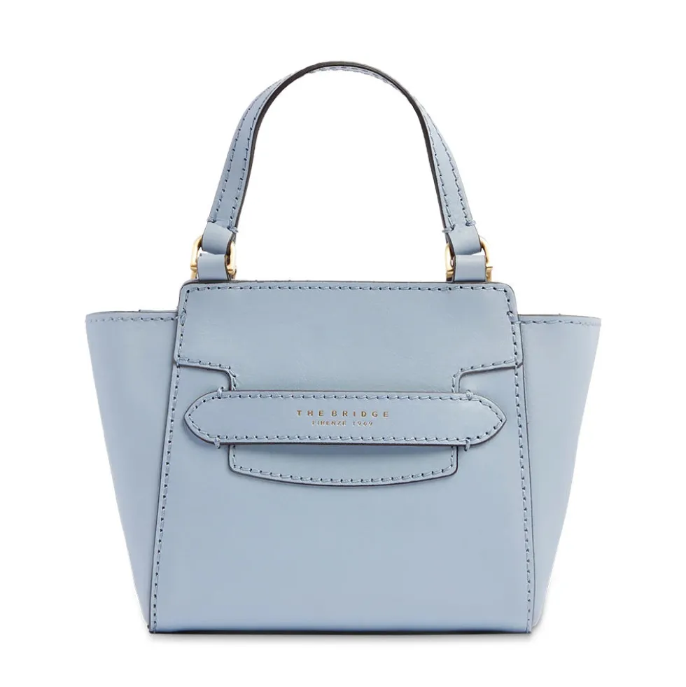 Borsa Donna a Mano THE BRIDGE linea Lucrezia in Pelle Azzurro Acqua
