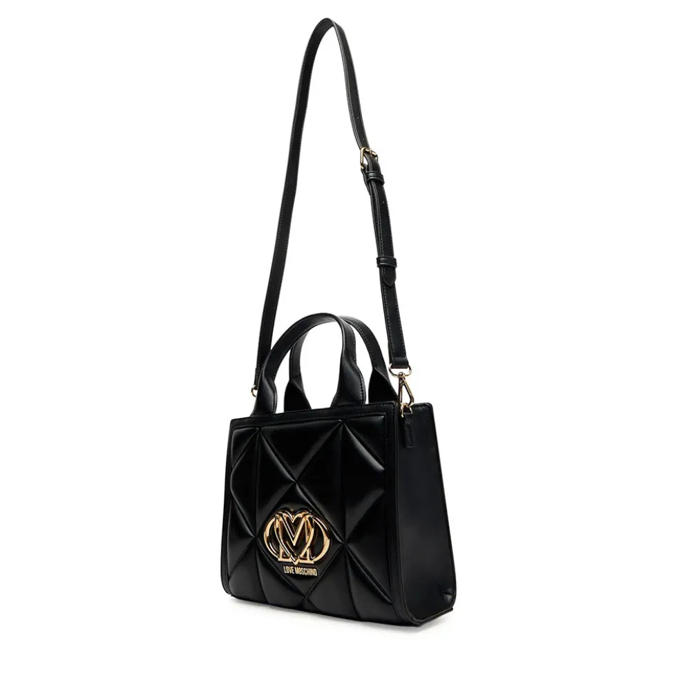 Borsa Donna a Mano Trapuntata LOVE MOSCHINO linea Embossed Nera