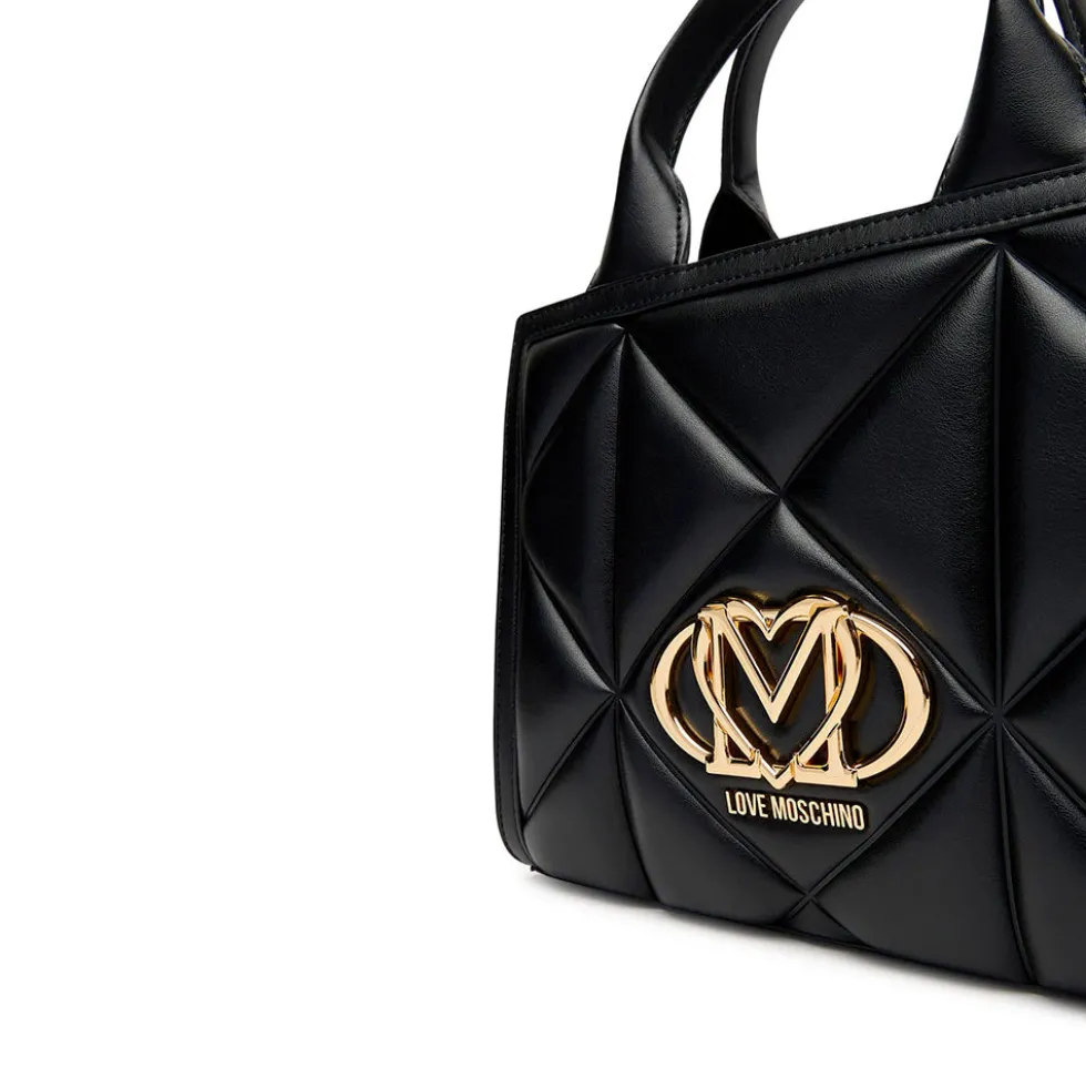 Borsa Donna a Mano Trapuntata LOVE MOSCHINO linea Embossed Nera