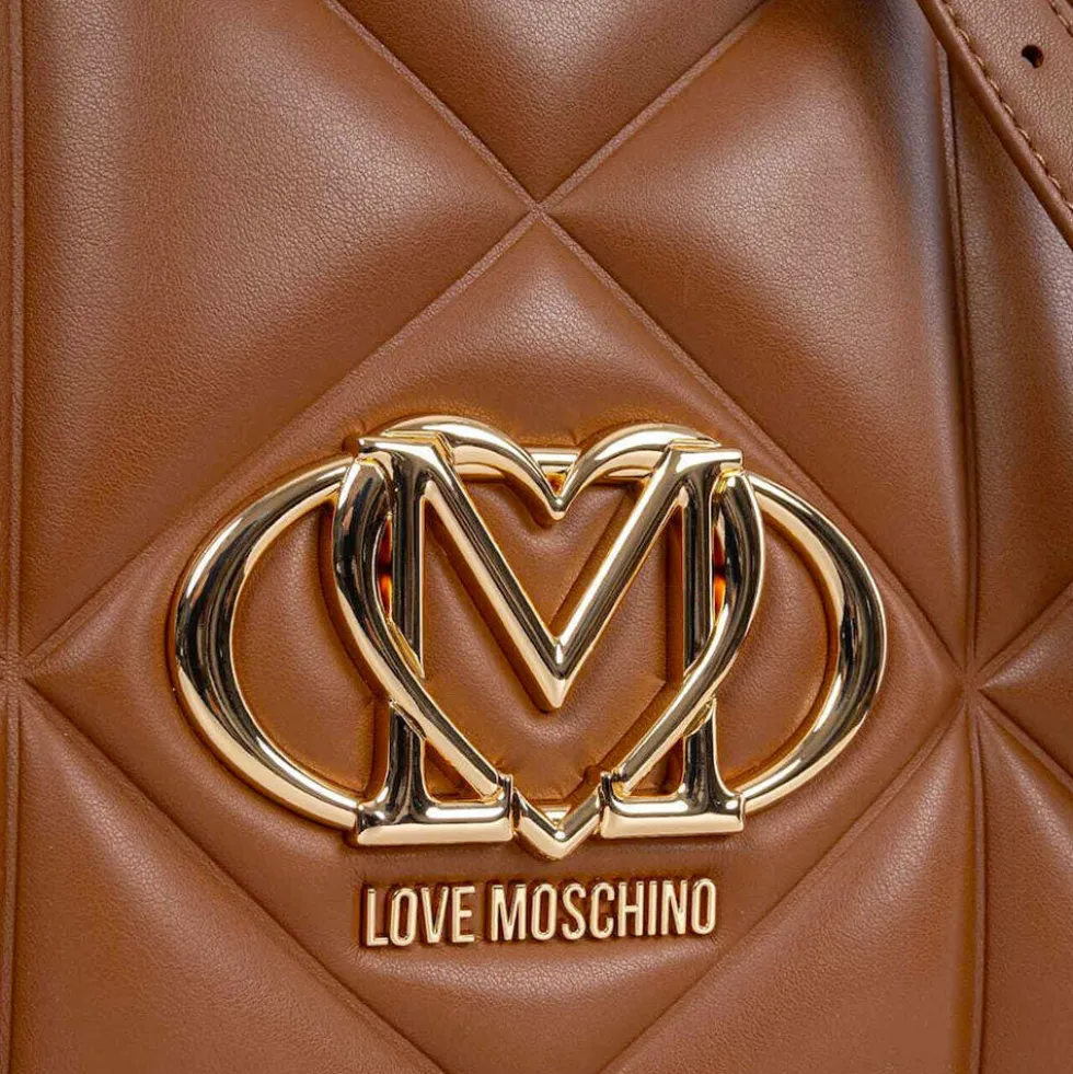 Borsa Donna a Mano Trapuntata LOVE MOSCHINO linea Embossed color Cuoio