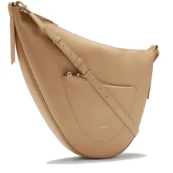 Borsa Donna Asimmetrica a Tracolla COCCINELLE linea Snuggie Medium in Pelle Fresh Beige - Sunrise