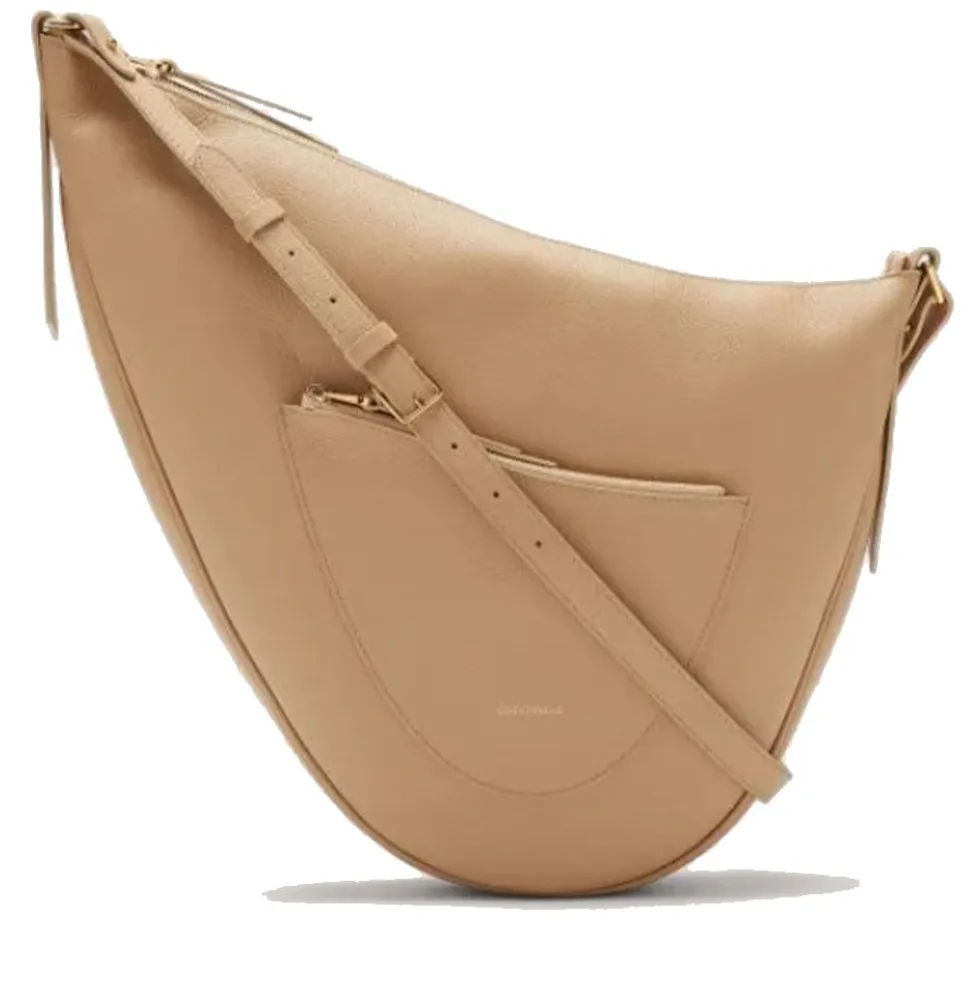 Borsa Donna Asimmetrica a Tracolla COCCINELLE linea Snuggie Medium in Pelle Fresh Beige - Sunrise