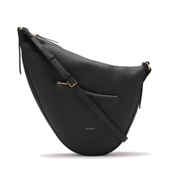 Borsa Donna Asimmetrica a Tracolla COCCINELLE linea Snuggie Medium in Pelle Nera