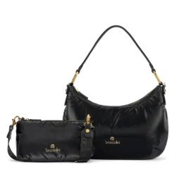 Borsa Donna a Spalla BRACCIALINI linea Beth Puffy in Nylon Nero