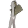Borsa Donna a Spalla COCCINELLE in Pelle Linea 2Day Signature Large colore Laurel Green