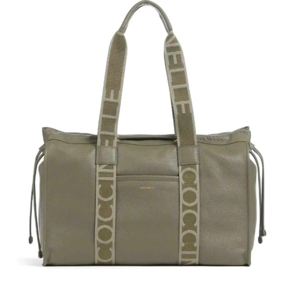 Borsa Donna a Spalla COCCINELLE in Pelle Linea 2Day Signature Large colore Laurel Green