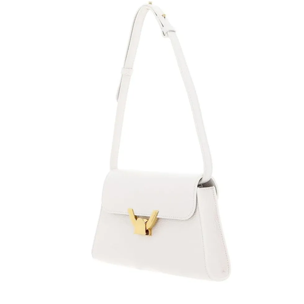 Borsa Donna a Spalla COCCINELLE in Pelle Colore Blanco linea Dew Small