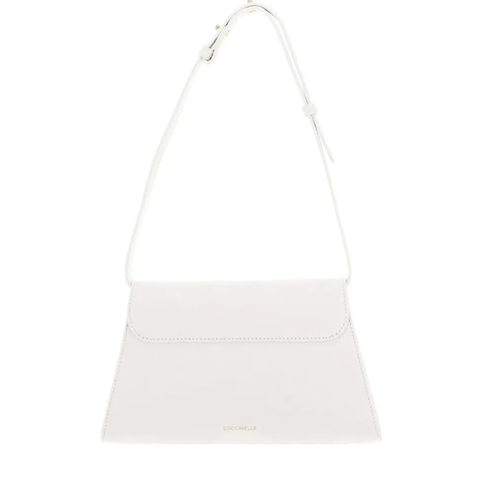 Borsa Donna a Spalla COCCINELLE in Pelle Colore Blanco linea Dew Small