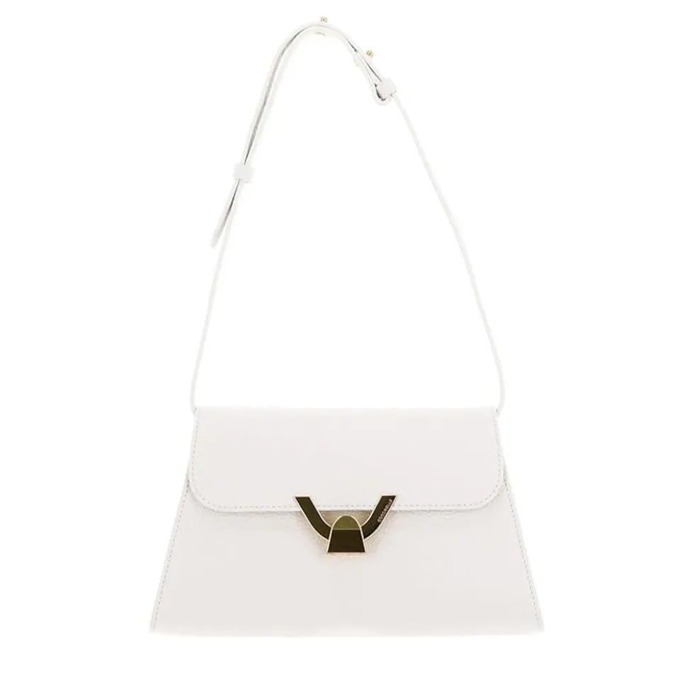 Borsa Donna a Spalla COCCINELLE in Pelle Colore Blanco linea Dew Small