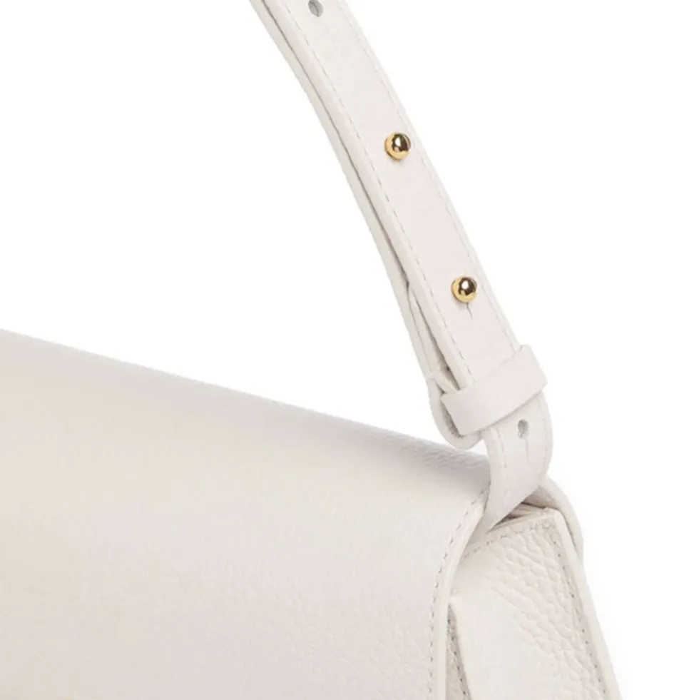 Borsa Donna a Spalla COCCINELLE in Pelle Colore Blanco linea Dew Medium