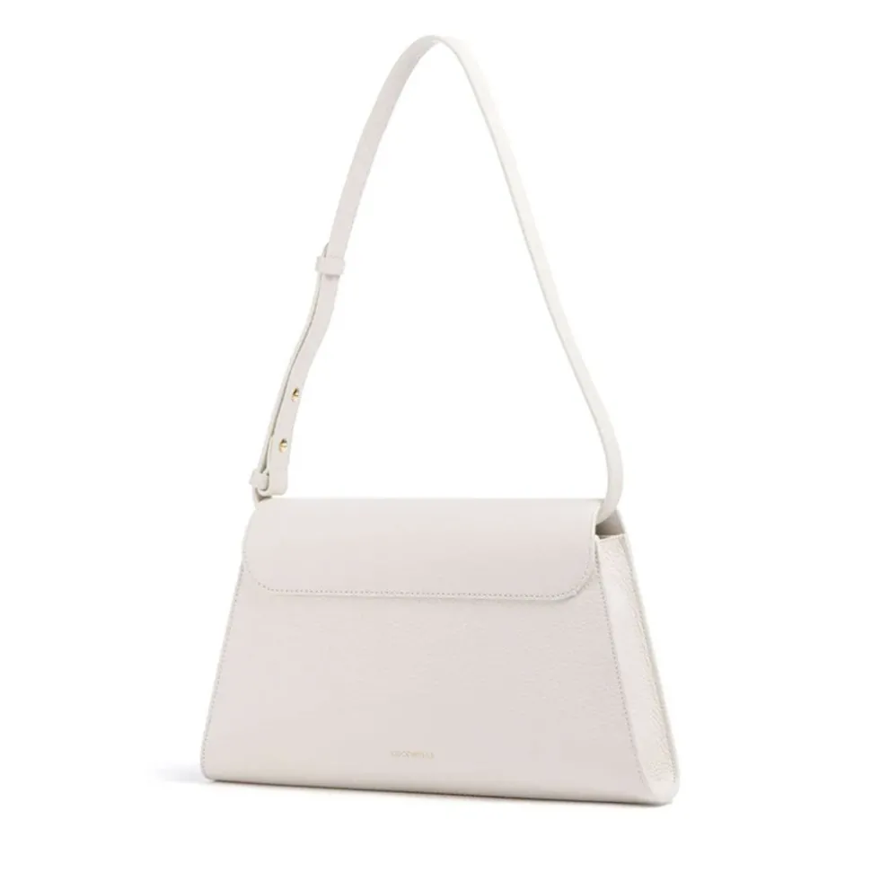 Borsa Donna a Spalla COCCINELLE in Pelle Colore Blanco linea Dew Medium
