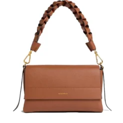 Borsa Donna a Spalla COCCINELLE in Pelle linea Boheme Small colore Cognac - Nero