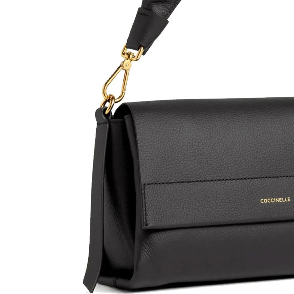 Borsa Donna a Spalla COCCINELLE in Pelle linea Boheme Small colore Nero - Cognac