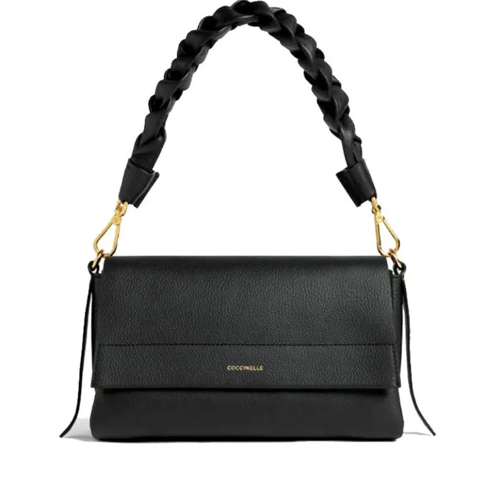 Borsa Donna a Spalla COCCINELLE in Pelle linea Boheme Small colore Nero - Cognac