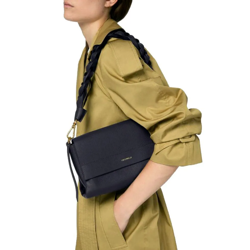 Borsa Donna a Spalla COCCINELLE in Pelle linea Boheme Small colore Nero - Cognac