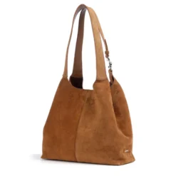 Borsa Donna a Spalla COCCINELLE in Camoscio Linea C-Easy Colore Cognac
