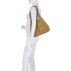 Borsa Donna a Spalla COCCINELLE in Camoscio Linea C-Easy Colore Seagrass