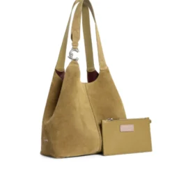 Borsa Donna a Spalla COCCINELLE in Camoscio Linea C-Easy Colore Seagrass