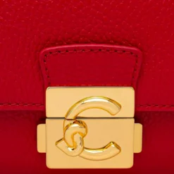 Borsa Donna a Spalla COCCINELLE in Pelle Martellata linea C-Me Colore Scarlet