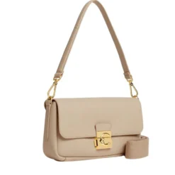 Borsa Donna a Spalla COCCINELLE in Pelle Martellata linea C-Me Colore Sandshell